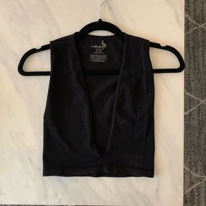 Free people black low cut crop top